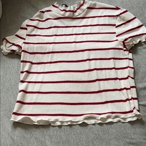 Striped cropped shirt